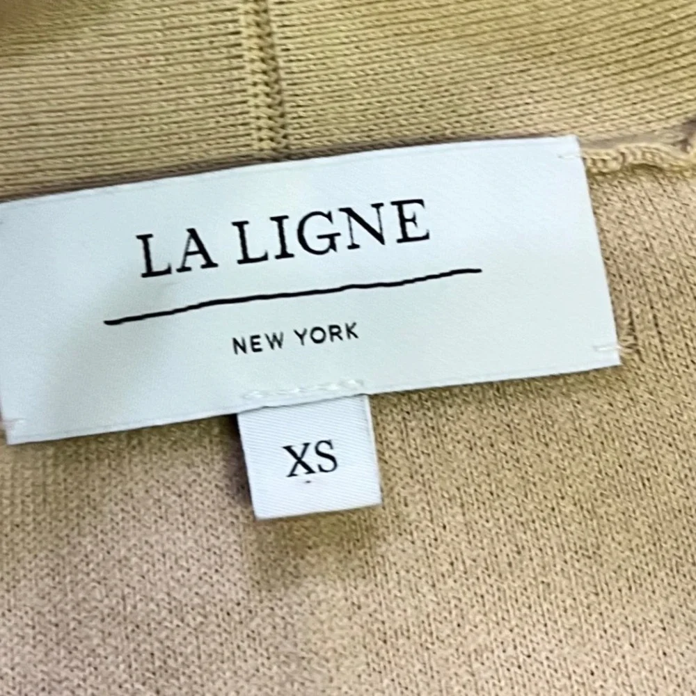 LA LIGNE New York Beige Ribbed Knit Shawl Collar Cardigan‎ Cashmere Sweater XS